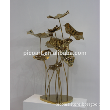 Metal decor home lotus art sculpture new products
